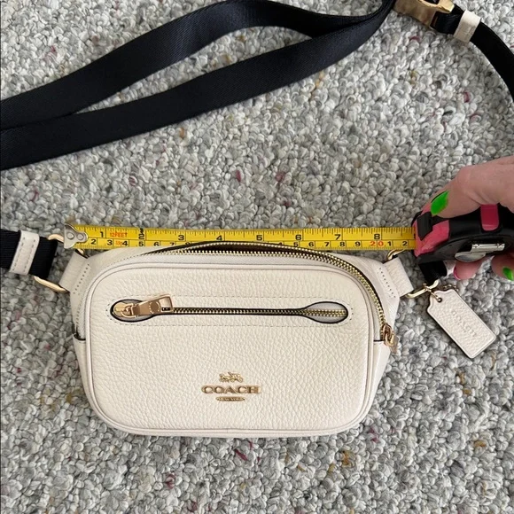 Coach Ivory Belt Bag with Black Strap - Picture 6 of 9